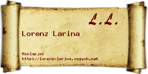 Lorenz Larina névjegykártya
